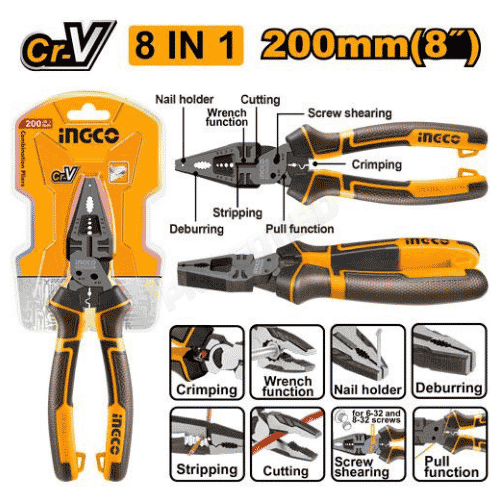 INGCO 8-in-1 Multi-Function Combination Pliers - HMFCP28200