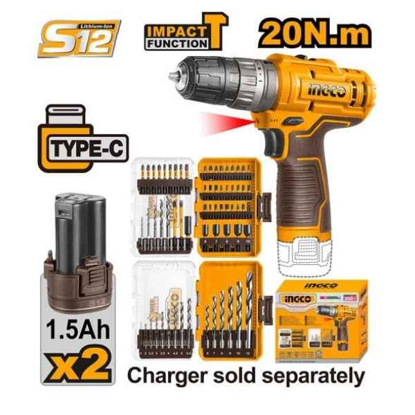 INGCO 20Nm Cordless Impact Drill - COSLI241197