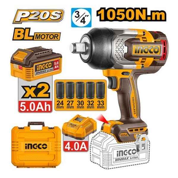 INGCO 1050Nm Cordless impact wrench - CIWLI20105