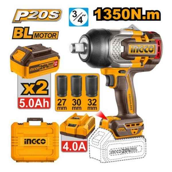 INGCO 1350Nm Cordless impact wrench - CIWLI20135