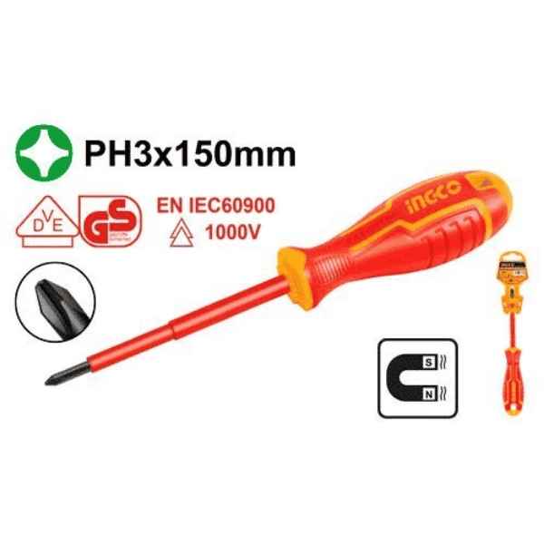 INGCO 6" Insulated Slotted Screwdriver - HISD81PH3150
