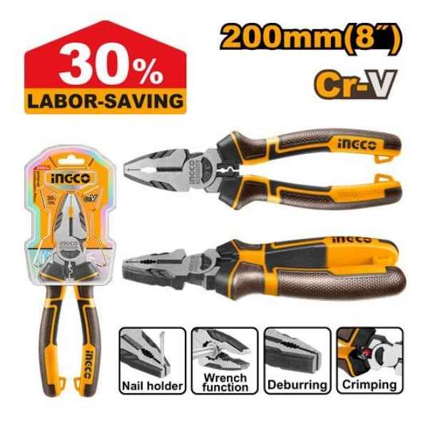 INGCO 8" High Leverage Combination Pliers - HHCP28200