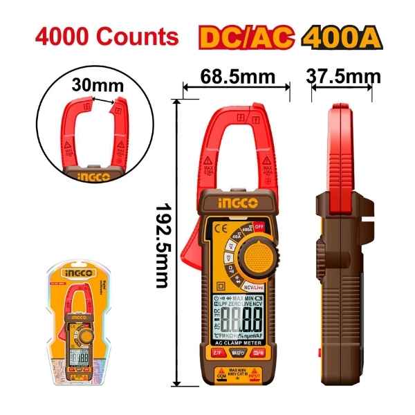 INGCO 400A DC/AC clamp meter - DCM62002