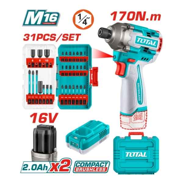 TOTAL 170Nm Cordless Impact Driver - TOSLI241083