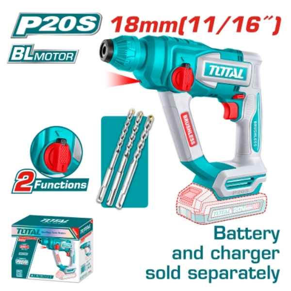 TOTAL 18mm Cordless Rotary Hammer - TRHLI20188