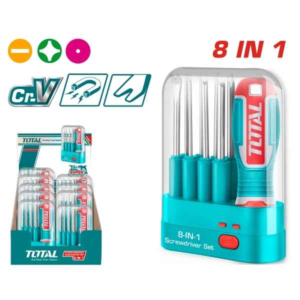 TOTAL 9pcs Interchangeable Screwdriver - THT250906