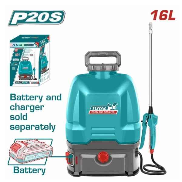 TOTAL 16L Cordless Backpack Sprayer - TSPLI2016