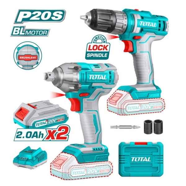 TOTAL 2 PCS Cordless Combo (Drill+ Wrench) - TOSLI230702