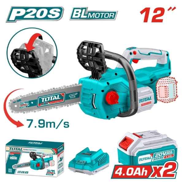 TOTAL 12″ Lithium-ion Mini Chain Saw - TGSLI201286