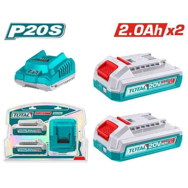 TOTAL 20V Battery & Charger KIT - TFBCPK2212
