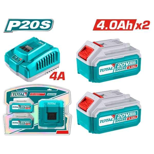 TOTAL 20V Lithium-Ion Battery and Charger Kit - TFBCPK1424