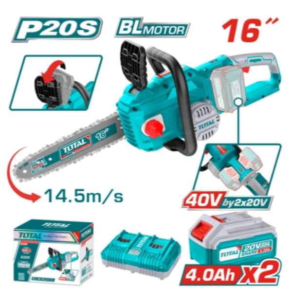 TOTAL 16″ Lithium-ion Chain Saw(With B&C) - TGSLI40168/1