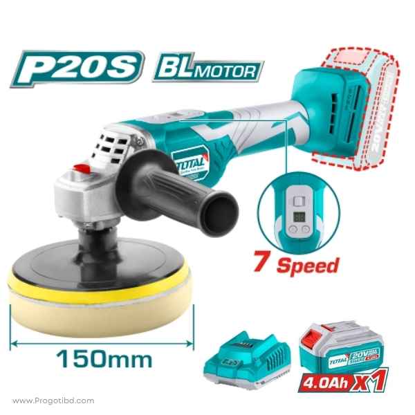 TOTAL 6" Lithium Ion polisher (With B&C) - TAPLI2001/1