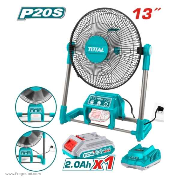 TOTAL 13" Cordless Fan(With B&C) - TFALI2002