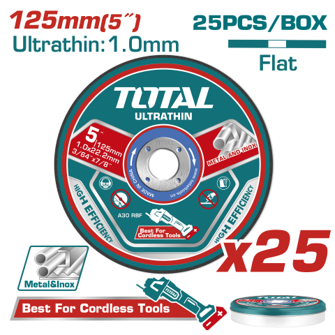 TOTAL 5" Ultra-Thin Metal Cutting Disc Set - TAC21012525