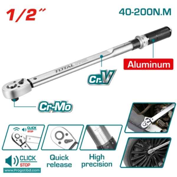 TOTAL 1.5″ Torque wrench - THPTW200N2