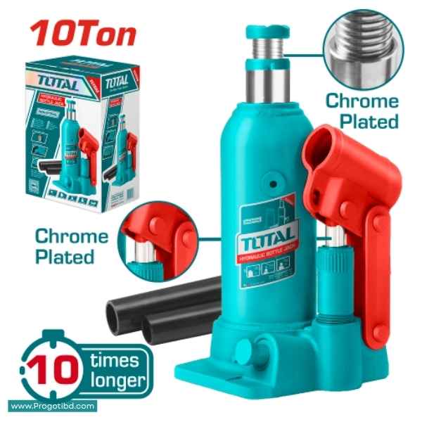 TOTAL 10Ton  Hydraulic Bottle Jack - THT109104