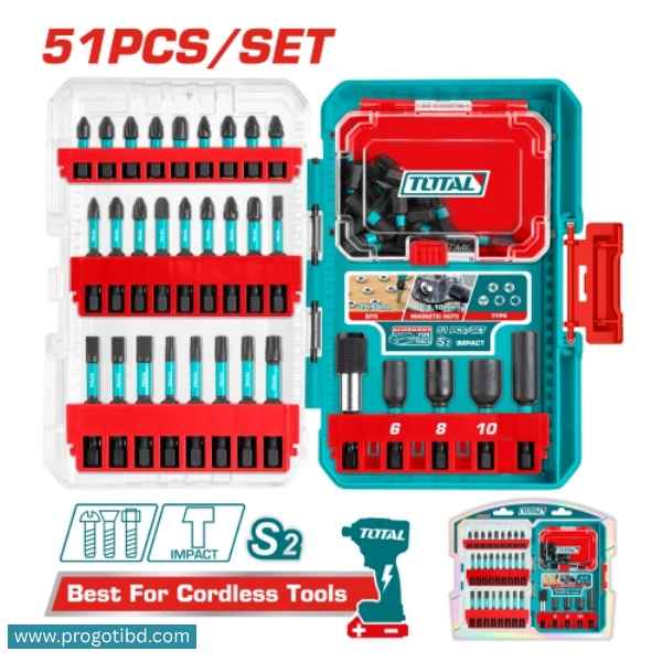 TOTAL 51Pcs impact screwdriver bits set - TACSDL25106