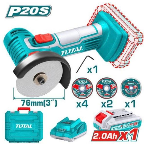 TOTAL 3" Lithium-Ion Mini Cut-Off Tool (With B&C) - TAGLI76012